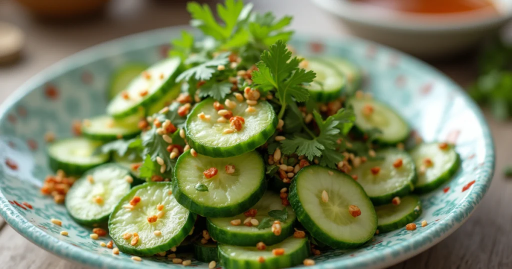 Quick and Flavorful Cucumber Salad with Asian Flavors: The Perfect Light and Refreshing Dish 39 "Quick and flavorful cucumber salad with Asian flavors."