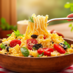 Here's a simple side dish to make for dinner tonight! This Easy Parmesan Bow-tie Italian Pasta Salad is made with a homemade Italian salad dressing, fresh veggies, olives, and Italian seasonings. It's the best side dish for dinner!