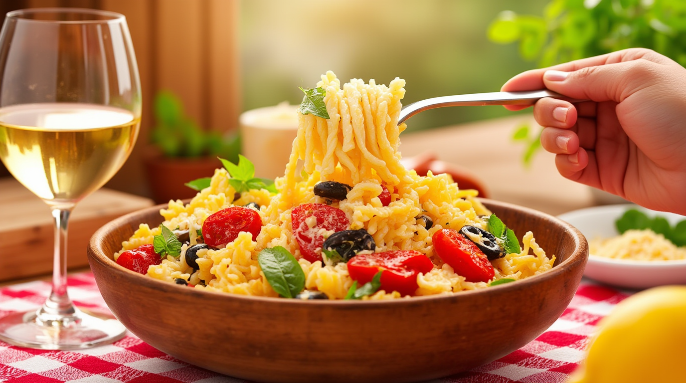 Here's a simple side dish to make for dinner tonight! This Easy Parmesan Bow-tie Italian Pasta Salad is made with a homemade Italian salad dressing, fresh veggies, olives, and Italian seasonings. It's the best side dish for dinner!